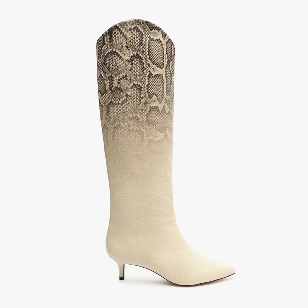SCHUTZ Leather Maryana Lo Snake Faded Boots